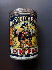 Rare Vintage 1lb Old Scotch Brand Coffee Tin Can. 1920's picture