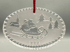 Waterford Crystal 1999 Sleighride Christmas Ornament Joys of Winter 2nd Ed Box picture
