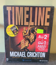 Michael Crichton TIMELINE PC Game (2000) SEALED with TIMELINE Paperback inside picture