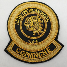 Native American Indian Comanche Bullion Patch Black & Gold    AL picture