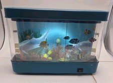 Vintage Living Aquarium Rotating Motion Night Light Moving Ocean Lamp Fish Y2K picture