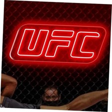 Fighting Themed Neon Sign, Led Wall Light, Fight Night Logo Light Up Red UFC-M picture