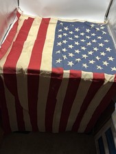 US Flag 50 Star Vintage Defiance Made by Annin & CO Cotton  33x 62 picture