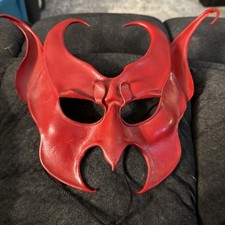 Vintage Signed Larry Wood Leather Devil Mask - Fantasy Guilde Studios picture