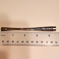 Antique 800 Silver Cloisonne Enamel Cigarette Holder Mouthpiece Filigree picture