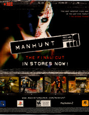 Rockstar Games Manhunt Original 2003 PlayStation 2 Horror Video Game Print Ad picture
