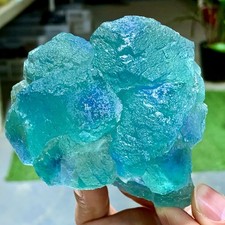 373G Natural blue green cubic fluorite mineral crystal sample/Zhejiang picture