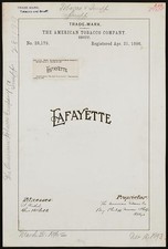American Tobacco Company Lafayette Snuff Trade Mark 1896 Trademark Design picture