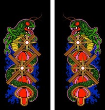 Centipede Arcade Side Art Decal set 2pc (Black) Full Size High Quality Graphics picture