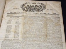 1853 THE ALBION WEEKLY GAZETTE NEWSPAPER VOLUME - NEW SERIES VOLUME #12 - R 441 picture
