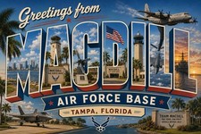 MacDill AIR FORCE BASE TAMPA, FLORIDA Large Letter Postcard Military C129 picture
