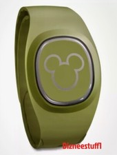 Disney Olive Green Mickey Magicband Plus Solid Color Unlinked Cable Included picture