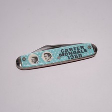 Vintage 1980 Carter/Mondale  Collectable 2 Blade campaign knife USA Made NOS picture