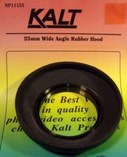 55mm   Rubber Lens Hood,metal rim for wide angle lenses, NEW. picture