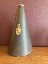 Vintage 1960’s Cheerleader Megaphone Textured Brown Fiberboard/Lancers/Massac IL picture