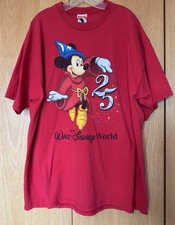 VTG 1996 Walt Disney World 25th Anniversary Fantasia Mickey Mouse T-Shirt 2XL picture