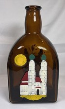 VTG ATQ GERMAN ANTON RIEMERSCHMID Embossed Enameled Goldvasser / Empty Bottle picture