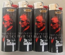 4pc FULL SET SIZE CLASSIC MOVIES COLLECTION THE GODFATHER BIC LIGHTERS brando lq picture