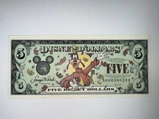 2003 Disney Dollars Five $5 Disney World Resort Disneyland Goofy (6205) Crisp picture