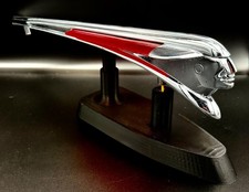 1948 Pontiac Flying Indian Chief Hood Ornament 510565 Red Lucite Wings Original picture
