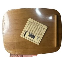 VTG 2002 Longaberger Woodcrafts Solid Maple Wood Basket Lid Sealed 7.5x6 New picture
