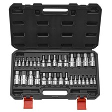  Hex Bit Socket Set, 32-Piece, S2 Alloy Steel and Cr-V Steel, Standard SAE and M picture