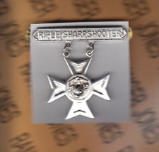 USMC Marine Corps RIFLE SHARPSHOOTER marksmanship dress uniform badge c/b picture