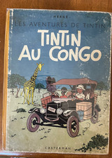 Hergé Tintin Tintin au Congo 1st 1946 Pelior Jaune Blue Title picture