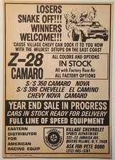 1969 Village Chevrolet Dealer Camaro Z28 Racing Orig Print Ad Queens Village NY picture