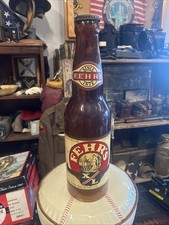Original 1939 FEHR'S 20” Swirled Amber Glass BEER BOTTLE Store Display Sign picture