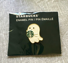 RARE UK Starbucks Ghost Logo Enamel Pin White Green Logo picture