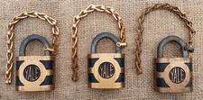 Lot 3 Nice Vintage Yale & Towne Super Pin Tumbler Brass Lock Old Padlock No Keys picture