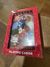 Disney FOUR PARKS ONE WORLD Sorcerer Mickey Playing Cards Sealed picture