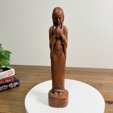 Vtg Frankoma Native American Indian Willard Stone Brown Pottery Figurine picture