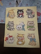 Vintage 1980s Rare Kitten Sticker Sheet picture