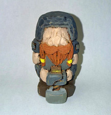 Hand Carved Wooden Dwarf Figurine Handmade Folk Art One of a Kind 4” picture
