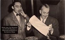 Mischa Auer Tom Breneman Breakfast in Hollywood March of Dimes Postcard 1945 picture