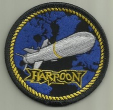 HARPOON CRUISE MISSILE AGM84 PATCH U.S. NAVY BOAT AIRCRAFT ANTISHIP READ FULL AD picture