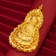 48kplate necklace pendant jewelry Peace Guanyin boys and girls birthday gift 1pc picture