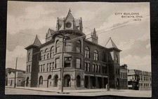 Vintage Early 1900s City Building In Bellaire, Ohio Postcard picture