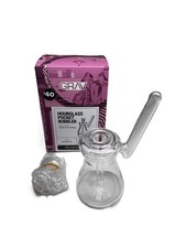 GRAV Labs Hourglass Pocket Bubbler Glass Water Pipe 10mm Bowl Clear NEW Box picture