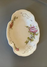 Antique Homer Laughlin The Angelus Oval Bowl Dish Pink Rose Gold Trim 1905-1916 picture