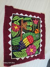 Panamanian Mola Kuna Panama Folk Art Textile * PARROT * Handsewn Panel picture