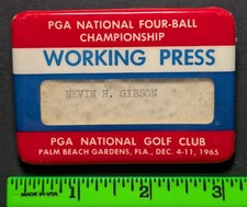 Vintage 1965 PGA National Four-Ball Golf Press Pinback Pin picture