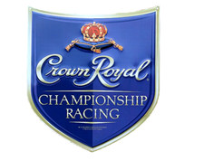 Crown Royal Championship Racing Embossed Shield Tin Metal Man Cave Garage Sign picture