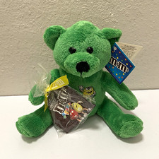 M&M’s Green Teddy Bear Plush w/ Original Candy Pack & Tags Galerie Collectible picture