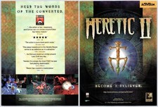 Heretic II - PC Game - Doom - Raven Software - Vintage Original Ad Promo 1999 picture