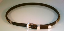 VINTAGE LEATHER HORSEHAIR DESIGN AND STERLING SILVER BUCKLE COWBOY HAT BAND picture