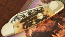 REMINGTON UMC USA GENUINE STAG CANOE KNIFE 1/1500 1998 LIMITED EDITION  (36099) picture