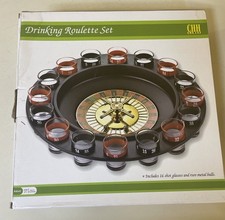 CHH Games Drinking Roulette Set With 16 Shot Glasses And 2 Metal Balls NEW picture